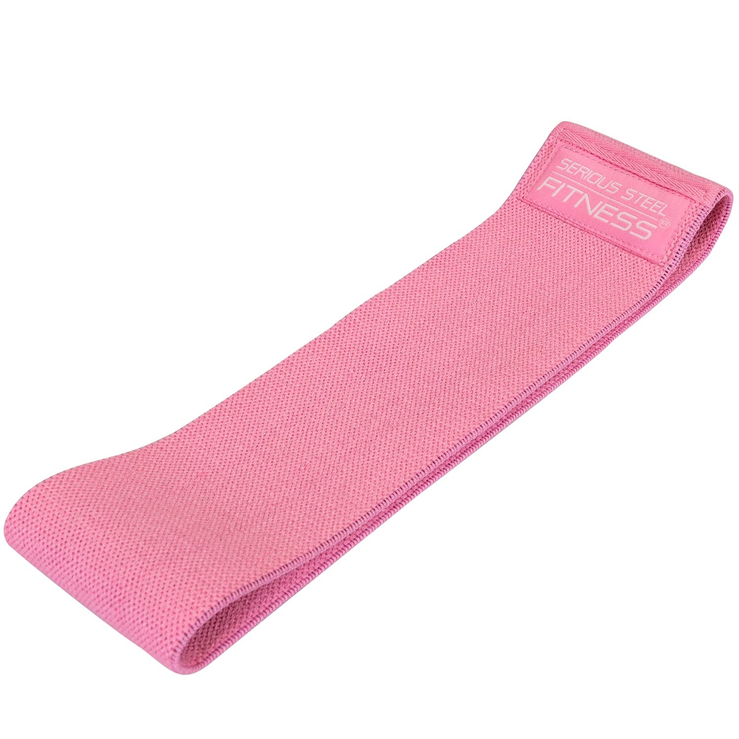 Serious Steel Fitness Hip and Glute Activation Band, for Squat, Deadlift & Warm-Ups (Pink (Non-Slip - 13" Medium))