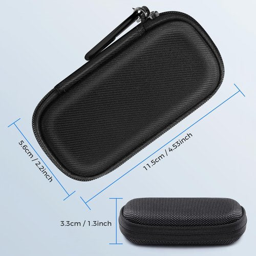 OVIIN Case for Kardia Mobile EKG Heart Monitor, Hard Case Compatible with AliveCor EKG Device, Heart Monitor Travel Case Comes with Carabiner Clip - CASE ONLY (Black)