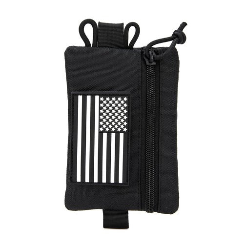 Tactical EDC Pouch Compact Mini Molle Utility Pouch Accessories Organizer Bags Coin Purse Keychain Pockets Adjustable Neck Lanyard Holder for Waist Pack (1 pcs Black)