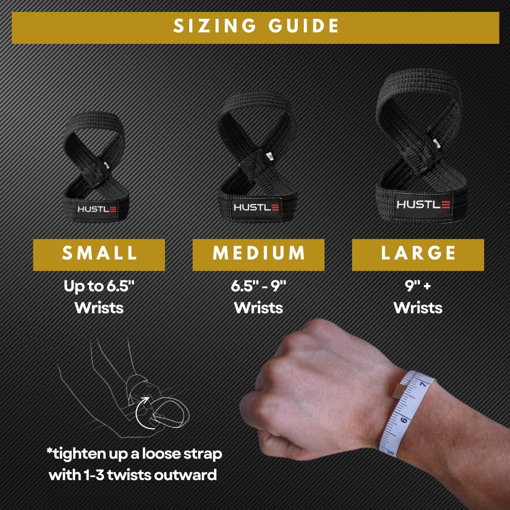 Figure 8 Lifting Straps - Weightlifting Strap Set for Advanced Wrist Support - Exercise Accessories and Gym Workout Equipment for Men and Women to Eliminate Grip Fatigue - Weight Lifting Straps (Black, Medium)