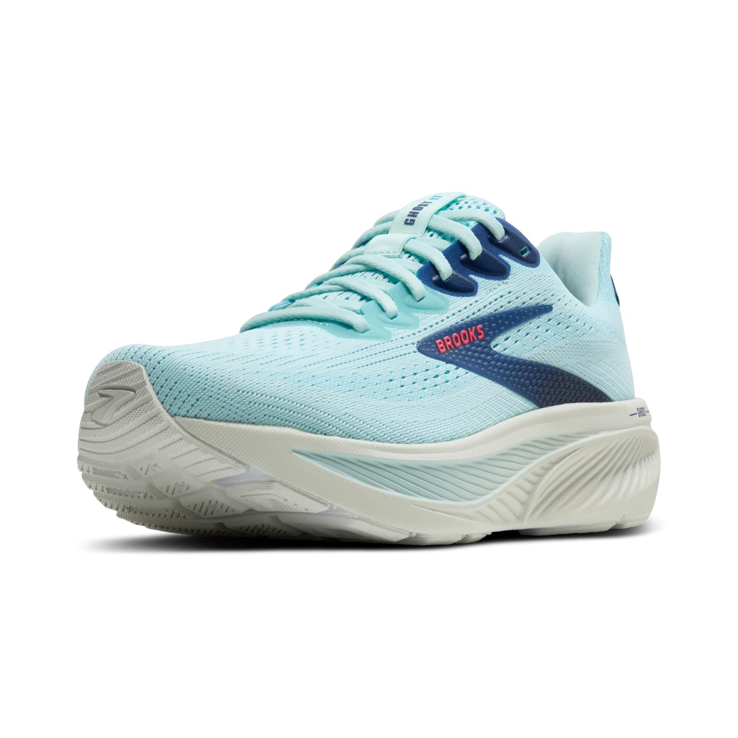 Brooks Women’s Ghost 17 Neutral Running Shoe - Clearwater/Navy Peony - 8 Medium