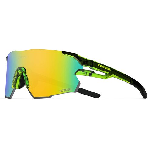 Sports Sunglasses for Men and Women-UV Protection, Ideal for Cycling, Fishing, Baseball, Running, Golf Iceman (C8- Fluorescent Yellow Black&Gold Lens)