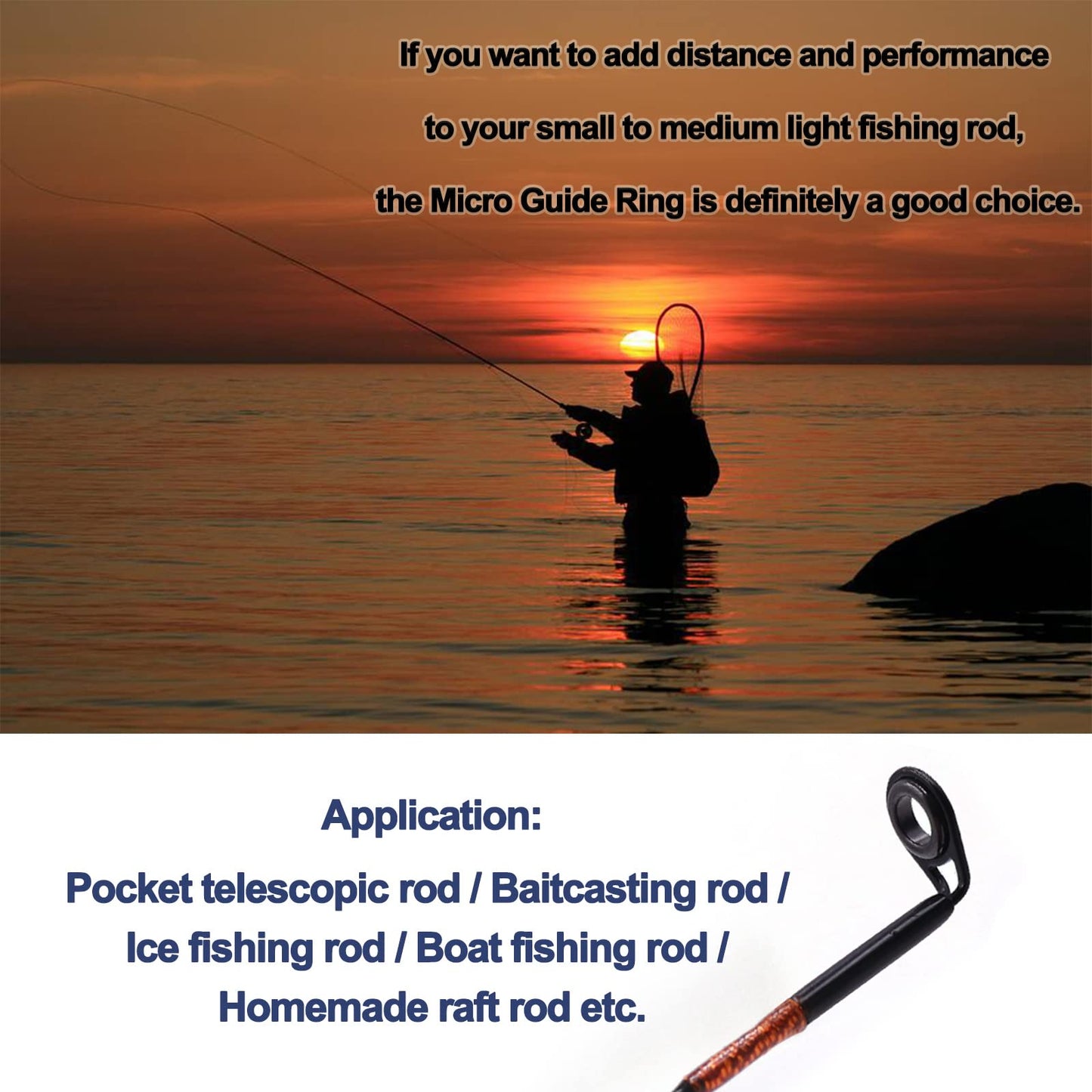 FishTrip Micro Rod Tips Repair Kit - 30pcs Baitcasting Rods Fishing Rod Tip Guides Replacement Kit Ceramic Micro Eyes Rings Saltwater Freshwater