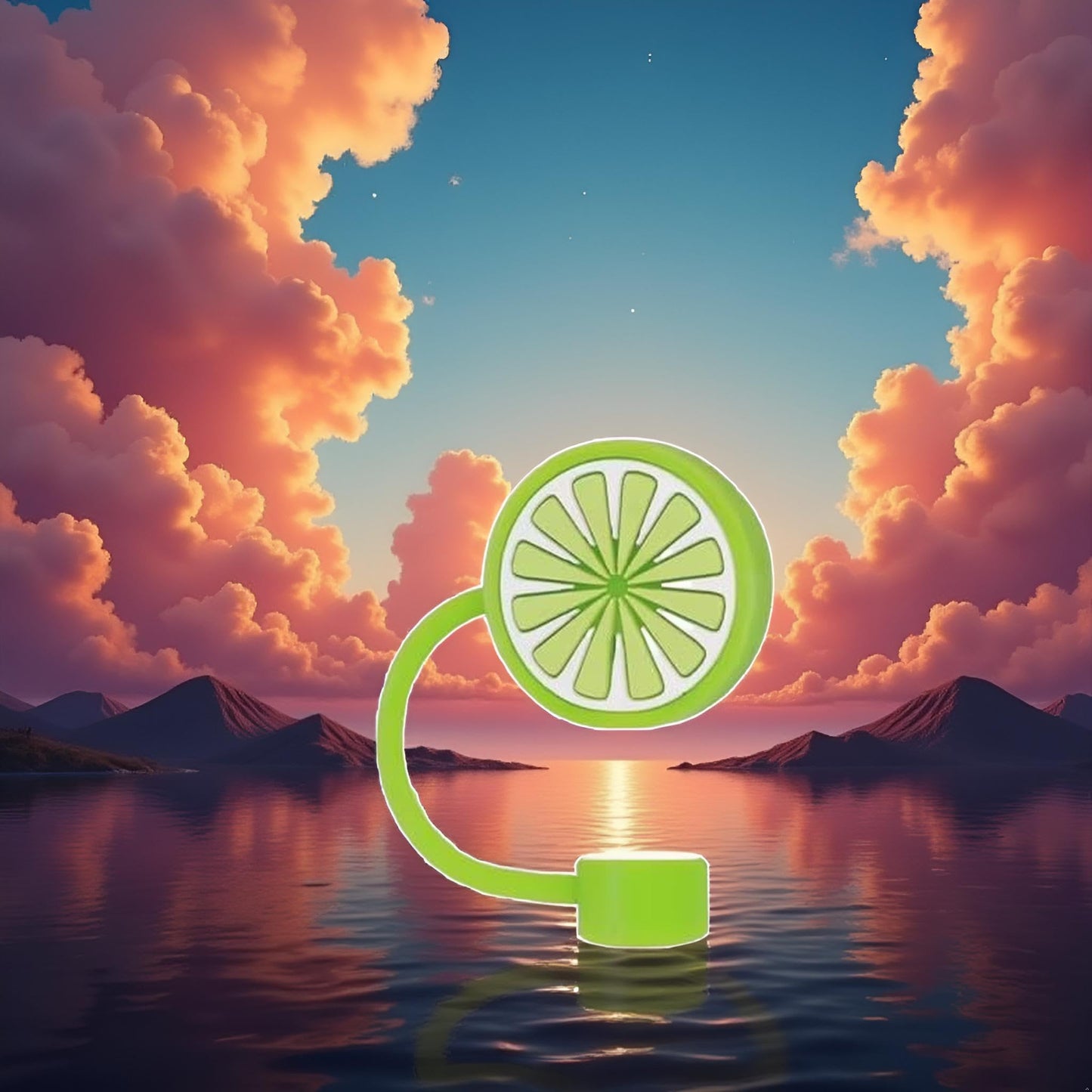 Green lemon Straw Cover for Stanley 40&30 Oz Cup, 10mm Silicone Straw Covers Cap for Stanley Cup Accessories, Cute Topper for Tumblers, Cap Stopper for Reusable Straws Tip Lids（DM567）