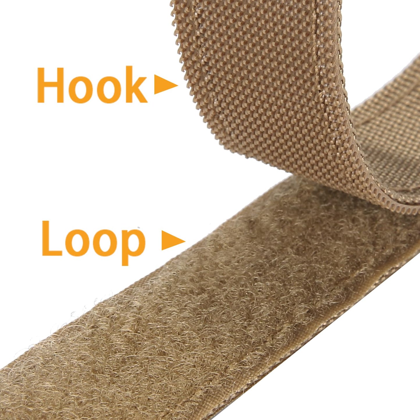 Adjustable Molle Patch Hook and Loop Tactical Patches Panel Display 7X1 inches Molle Accessories Molle Strips Attachment for Insignia Include PVC Patch (8 pcs brown)