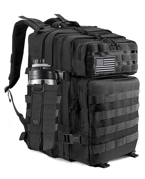 CtopxCone 45L Military Tactical Backpacks For Men Camping Hiking Trekking Daypack With Removable Water Bottle Pouch Bug Out Bag Lage MOLLE 3 Day Assault Pack - Balck Army Pack