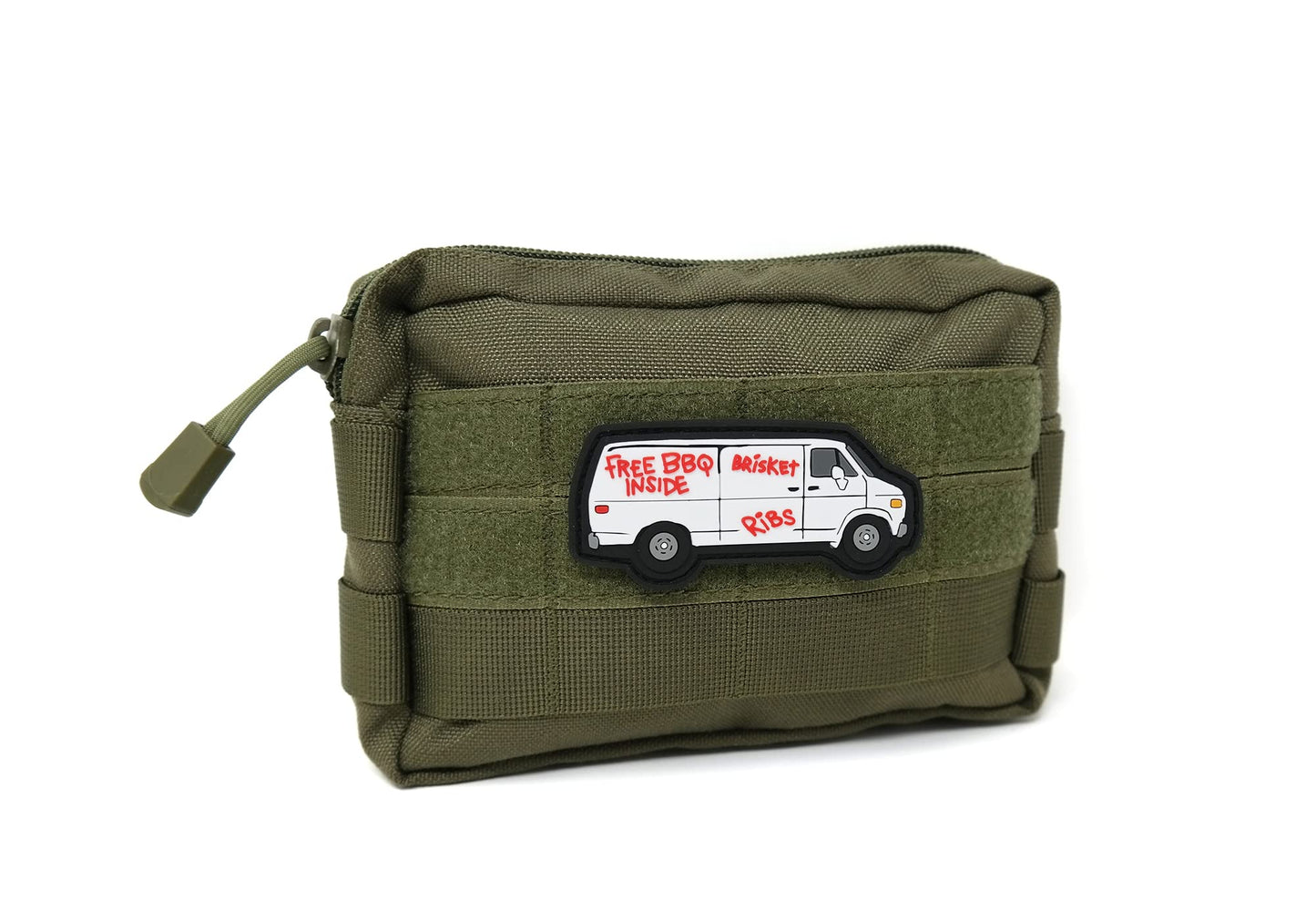 Free BBQ Inside Van PVC Rubber Funny Tactical Hook and Loop Patch