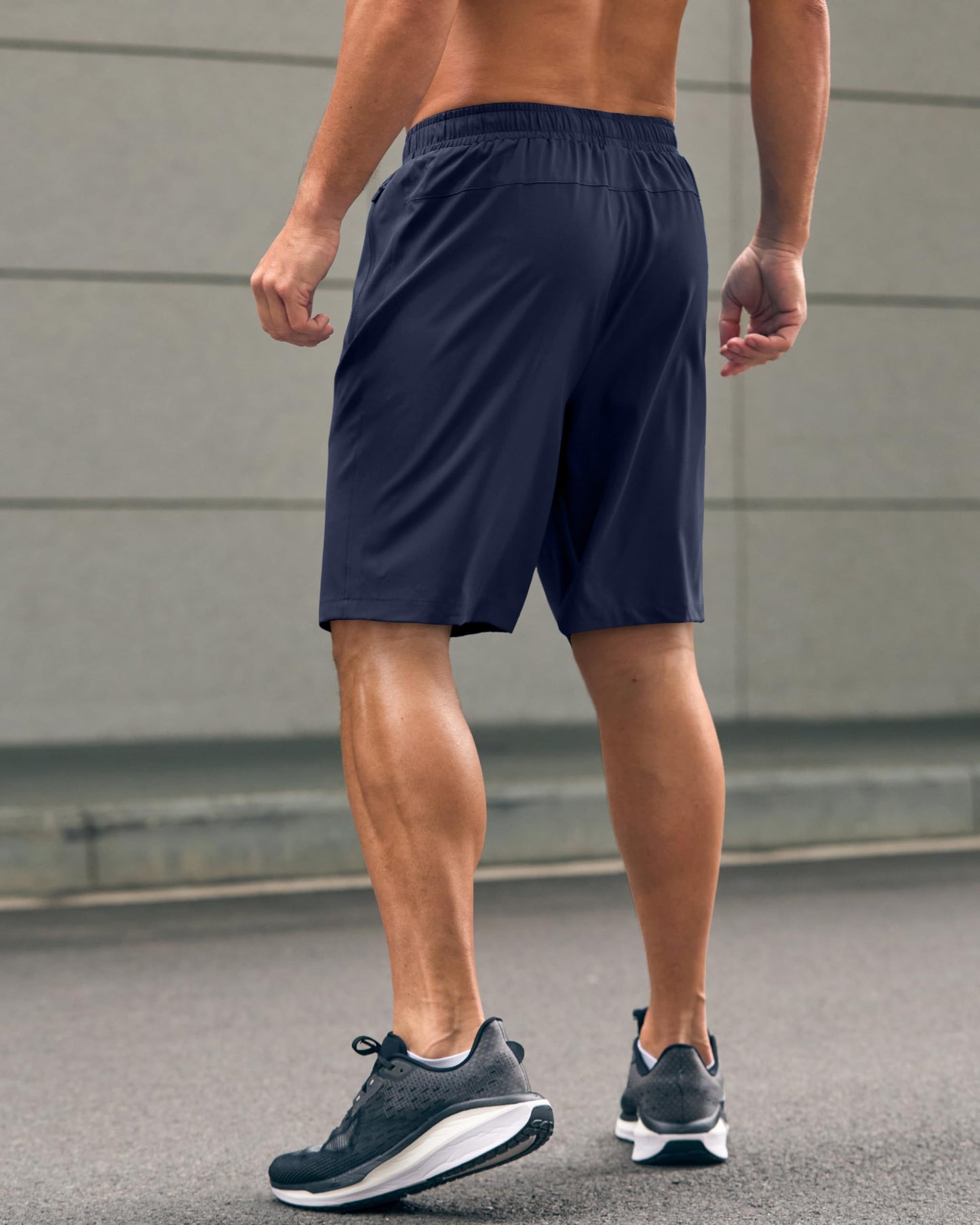G Gradual Men's Athletic Running Shorts with Zipper Pockets Quick Dry 7"/ 5"/ 9" Workout Gym Shorts for Basketball Hiking(Navy,9M)