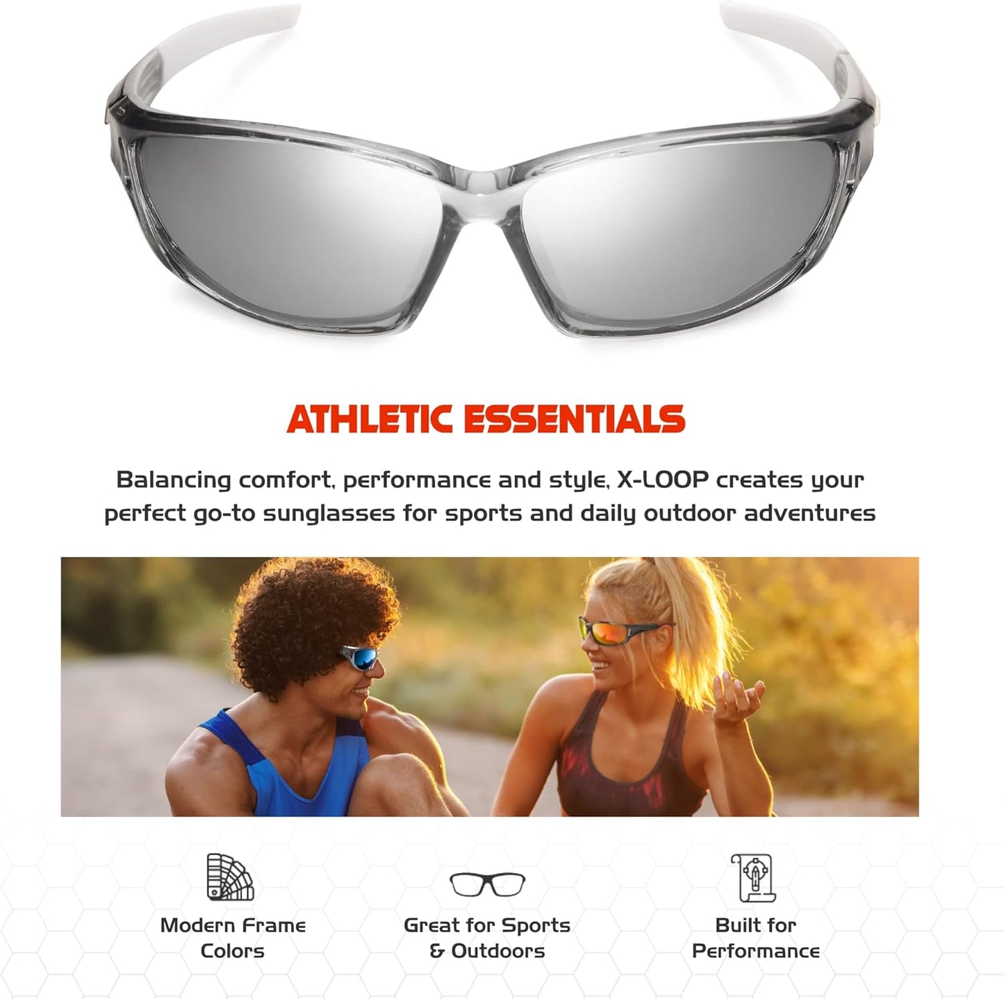 Polarized Sports Sunglasses for Men - UV400 Baseball, Running, Cycling & Golf