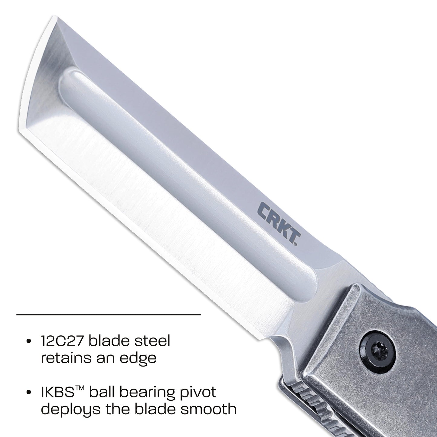 CRKT MinimalX Everyday Carry Folding Knife: Razor Style with 12C27 Steel Blade, Stainless Steel Handle, 5915