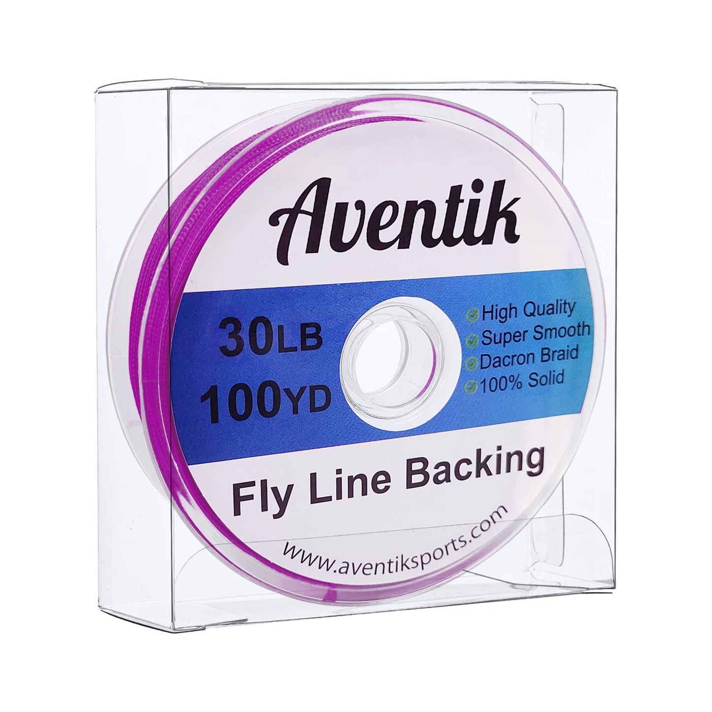 Aventik Dacron Braided Fly Line Backing for Fly Fishing Trout Fishing 20LB/30LB (Purple, 30LB,100YARD)