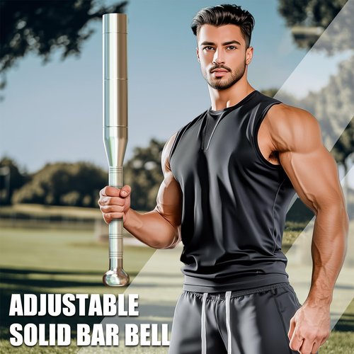TOBWOLF Adjustable Macebell for Strength Training, 6 in 1 Indian Club Weighted Club Bell (6.5/9/11/13/15/17.5LBs), Steel Club for Muscle Building, Shoulder, Grips & Forearms Workouts to Stretching