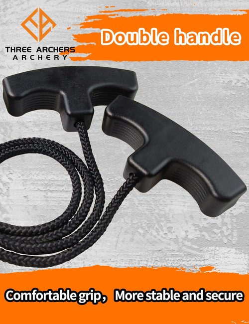 THREE ARCHERS Crossbow Cocking Device T Handle Rope Cocker Crossbow String Puller Tool (Black)