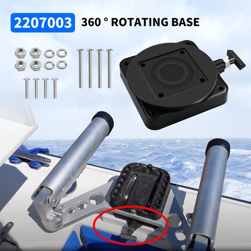 XQK 1 Pack 2207003 Low-Profile Swivel Mounting Base Compatible with Cannon Downrigger