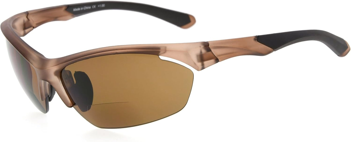 Eyekepper TR90 Frame Bifocal Sports Sunglasses Baseball Running Fishing Driving Golf Softball Hiking Sunshine Readers