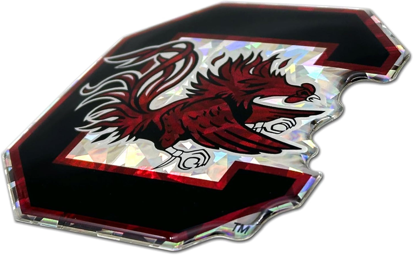 Elektroplate Officially Licensed South Carolina Gamecocks Garnet Reflective Decal | Premium 3D Doming All Weather Sticker for Car, Water Bottle, Laptop, Window, Cooler, Phone | Made in The USA