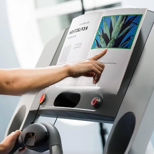 Treadmill Book Holder, Clear Acrylic Treadmill Book Holder Exercise Bike Reading Stand Universal Portable for Tablet, Magazines and Books