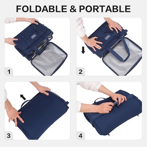 SUNUP 48 Cans Soft Sided Insulated Cooler Bag, Collapsible Large Ice Chest, Portable Leak-Proof Cooler for Travel, Camping, Beach, Grocery, Blue