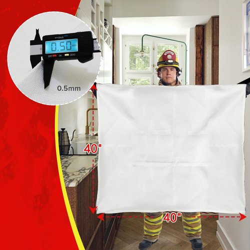Demiwise Fire Blankets for Home and Kitchen,4-Pack 40"x40" Emergency Fire Safety Blankets for People House Car Office Warehouse Emergency Survival Safety