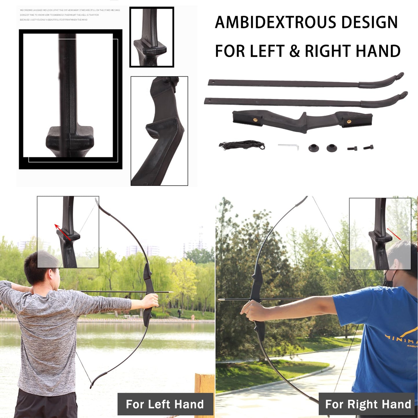 SOPOGER Archery Bow and Arrow Adult - Takedown Recurve Bows for Adults Youth Beginner 20lbs 30lbs Left and Right Handed Outdoor Target Practice Hunting (20 LBS)