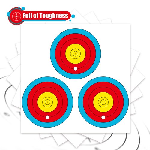 MOLFUJ Archery Targets Paper 3 Spot, New Las Version 30pcs/50pcs, Archery Target Pins Included, Bow and Arrow Targets for Hunting Backyard, Archery Target Practice Accessories
