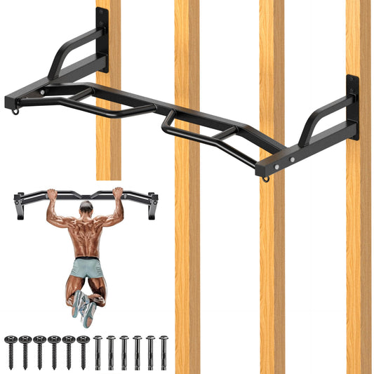 Kipika 48" Heavy Duty Wall Mounted Pull Up Bar,Multi Grip Chin Up Bar, Home Gym Workout Bar for Strength Training Exercise,Body Workout Home Gym System