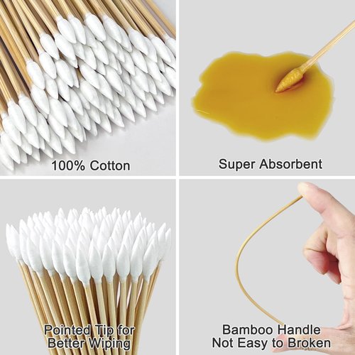 Gun Cleaning Supplies Kit – 2" Lint-Free Cleaning Patches and 6" Pointed Cotton Swabs for All Caliber Pistols, Rifles, and Shotguns | Essential Firearm Maintenance for Gun Owners and Beginners