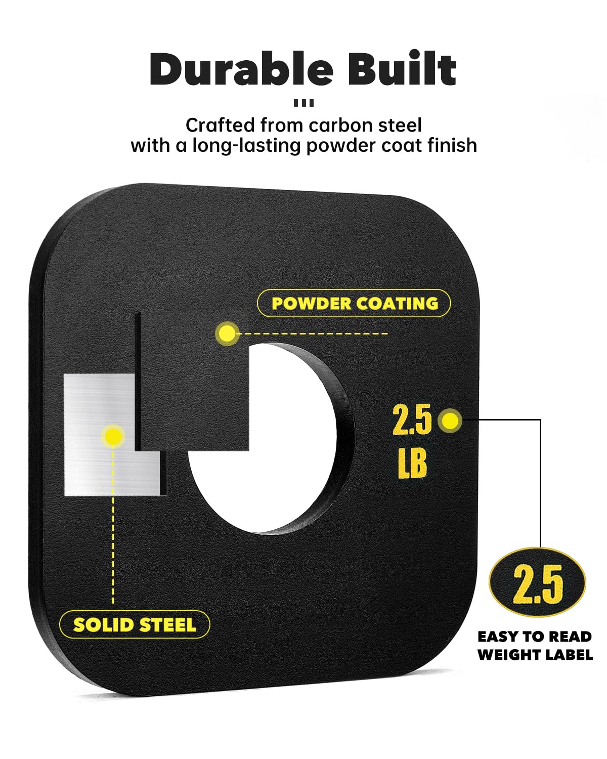 4 Piece Olympic Fractional Weight Plates Set 1.25LB 2.5LB Carbon Steel Change Plates for Weightlifting