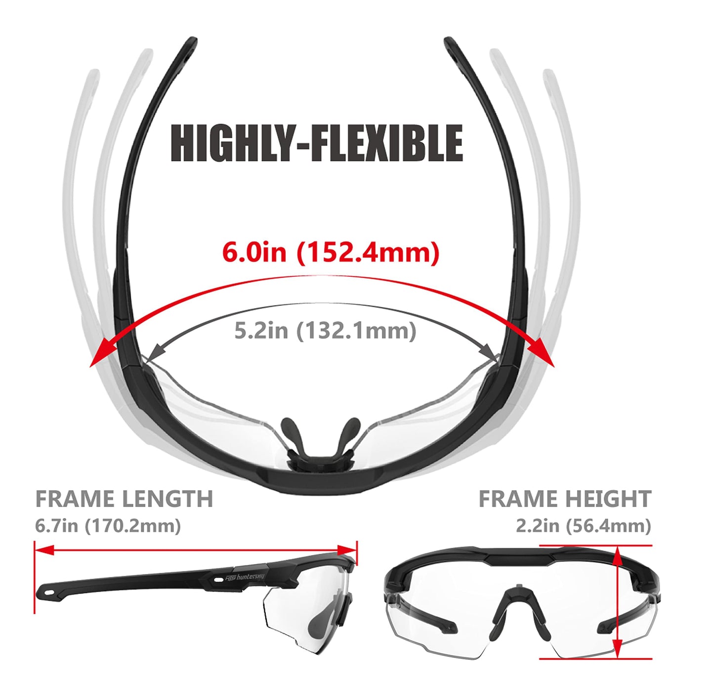 HTS HUNTERSKY S57 Clear Lens Ballistic Tactical Shooting Glasses ANSI Z87+ UV400 Anti-Fog Eyewear for Airsoft Range Security and Outdoor Sports, for Men and Women