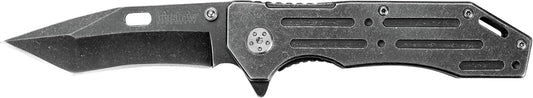 Kershaw Lifter (1302BW); Tactical Tanto Pocket Knife with 3.5 Inch 4Cr14 Steel Blackwashed Blade with Stainless Steel Blackwash Handle, SpeedSafe Assisted Opening and Deep-Carry Pocketclip; 3.2 OZ.