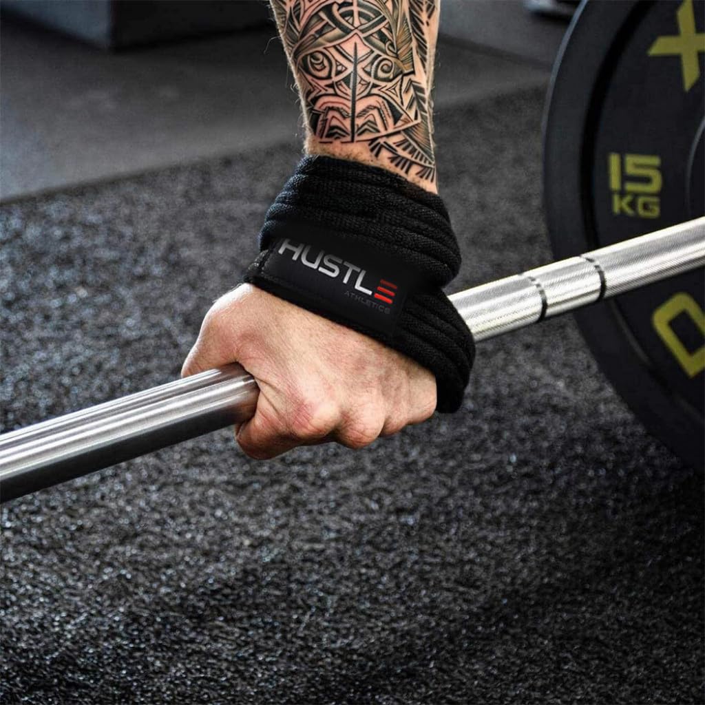 Figure 8 Lifting Straps - Weightlifting Strap Set for Advanced Wrist Support - Exercise Accessories and Gym Workout Equipment for Men and Women to Eliminate Grip Fatigue - Weight Lifting Straps (Black, Medium)