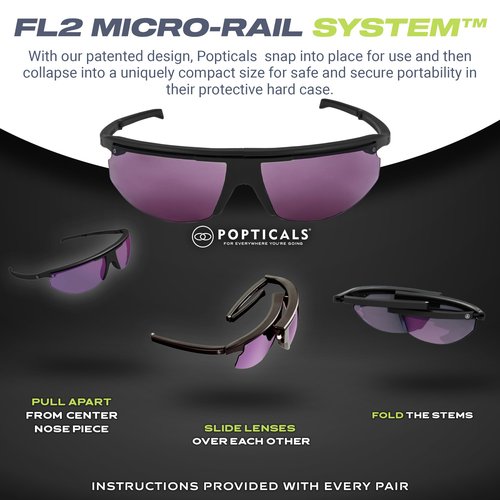 POPTICALS NYDEF Golf Foldable Sunglasses for Your Golfing Accessories (Violet)
