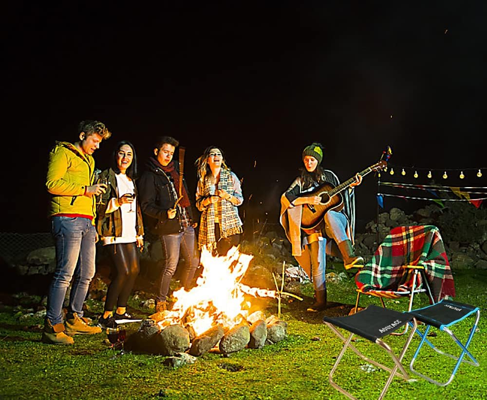 AOUTACC Ultralight Portable Folding Camping Stool for Outdoor Fishing Hiking Backpacking Travelling(XL:13"x14"x15";Large:11.8"x11"x11.4"; Medium:8.3"x9.5"x 11")