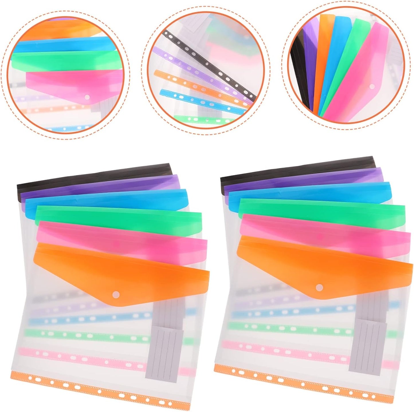 Homoyoyo 12Pcs Blinder File Bags Translucent Document Organizers Multi Versatile Storage for Photos and Cards Reusable