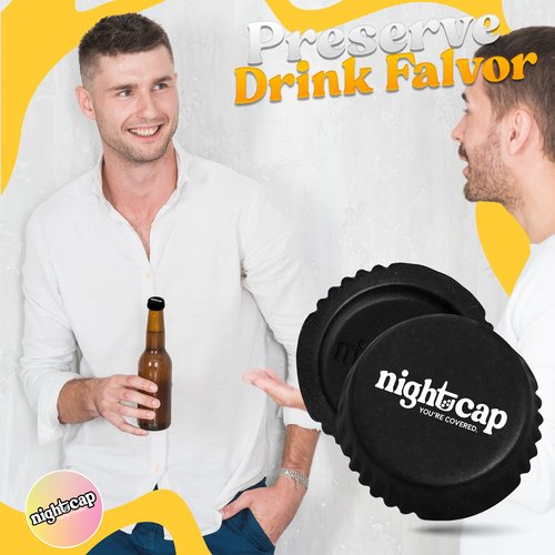 Nightcap Drink Cover Bottle Top- The Reusable Drink Spiking Prevention, As Seen on Shark Tank