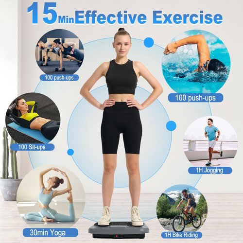 HOTWAVE Vibration Plate Exercise Machine for Lymphatic Drainage, Power Vibrating Plates Platform for Weight Loss - Whole Body Shaker Vibration Plate Machine Home Gym Shaping Fitness Workout