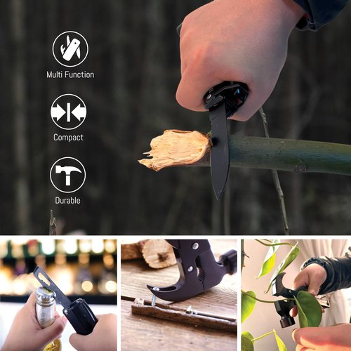 Hammer Multitool 15 in 1 - Multitool for Men. Compact Camping Multi Tool. Backpacking & Camping. Survival and Emergency Tool. Father's Day Gifts for Men, Dad. Pocket Tool