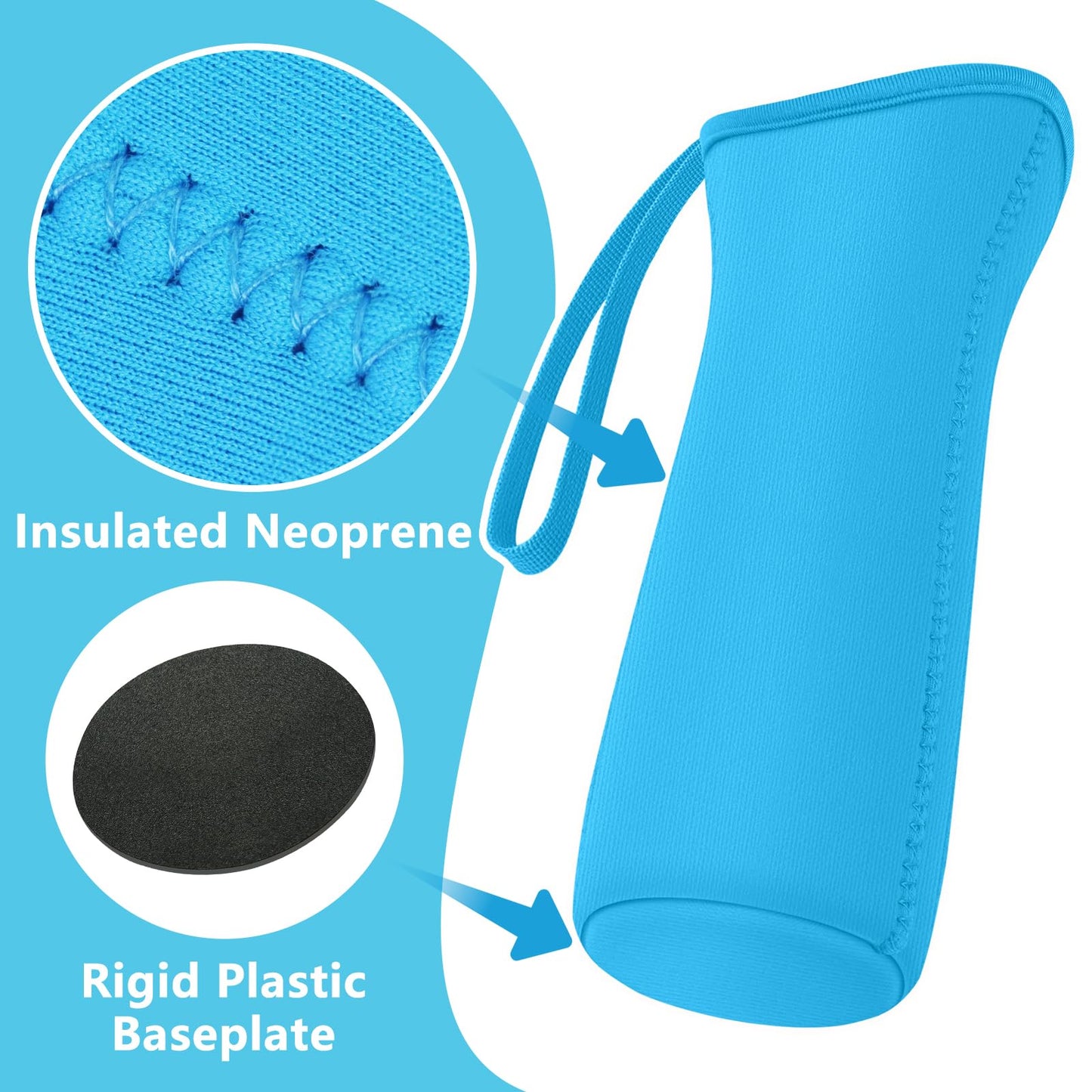 2Pcs Protective Sleeves with Handle for Cirkul 22 oz Water Bottle, Fit for 22 oz Plastic & Stainless Steel Bottles, Anti-slip Cover Made for Cirkul Accessories, Sweat Absorbing Material, Blue & Purple