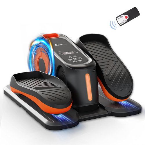 RCHDFL Under Desk Elliptical Machine, Ellipse Leg Exerciser While Sitting for Seniors, Ellipse Leg Exerciser as Seen on TV, Quiet & Portable Mini Seated Pedal Exerciser for Home Office Use (Orange)