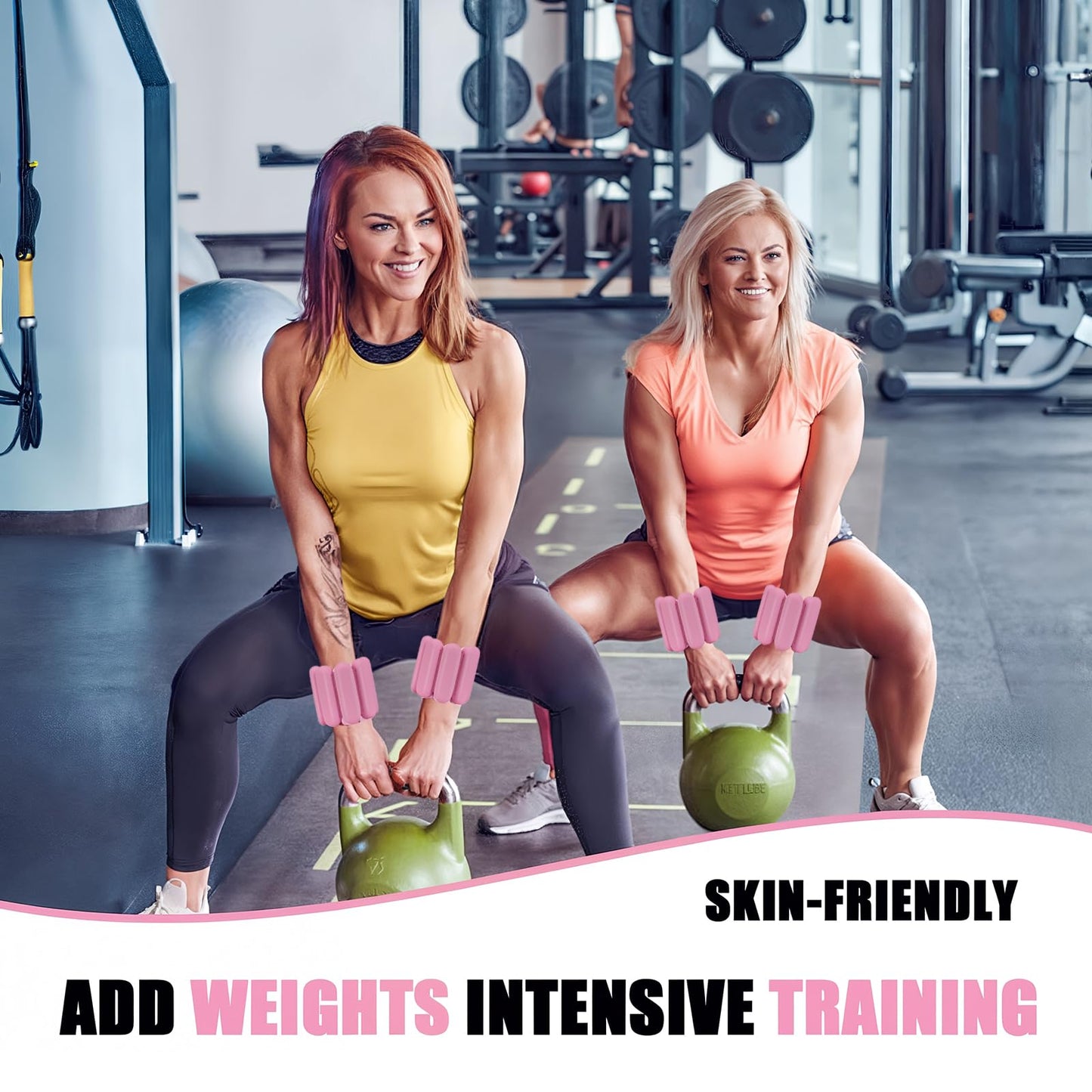 Ankle Weights for Women Wrist Weight: Adjustable Arm Weight Set for Yoga Barre Pilates Walking Aerobics Pool Exercise, Pack of 2, 2Lbs(1 Lbs each), Pink