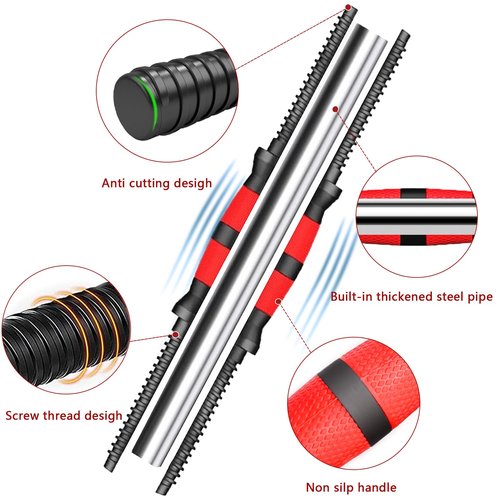 Dumbbell-Handle-Set-0.94inch-Wide-Dumbbell-Bars, Durable Threaded 13.77in Long Barbell Handles Adjustable Weightlifting Accessories Set for 1inch Wide Weight Plates Training Sport Workout Gym