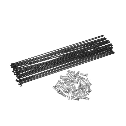 ACROPIX 36pcs Bicycle Carbon Steel Spokes 14G Bike Spoke 282mm Length with Nipples for Most Bicycle Black Car Parts