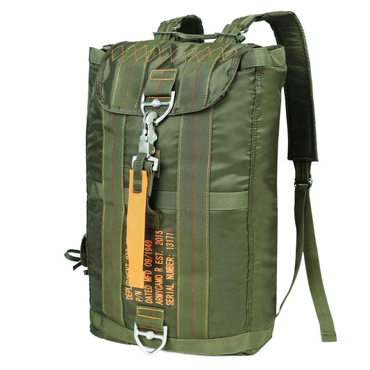 Military Tactical Backpack Parachute Buckles Hook Nylon Rucksacks Flight Backpacks Day Pack for Outdoor,Hiking,Camping (Green)