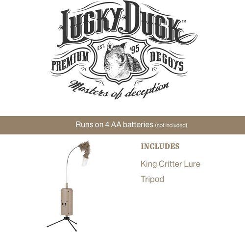 Lucky Duck King Critter, Erratic Motion Predator Decoy and Tripod