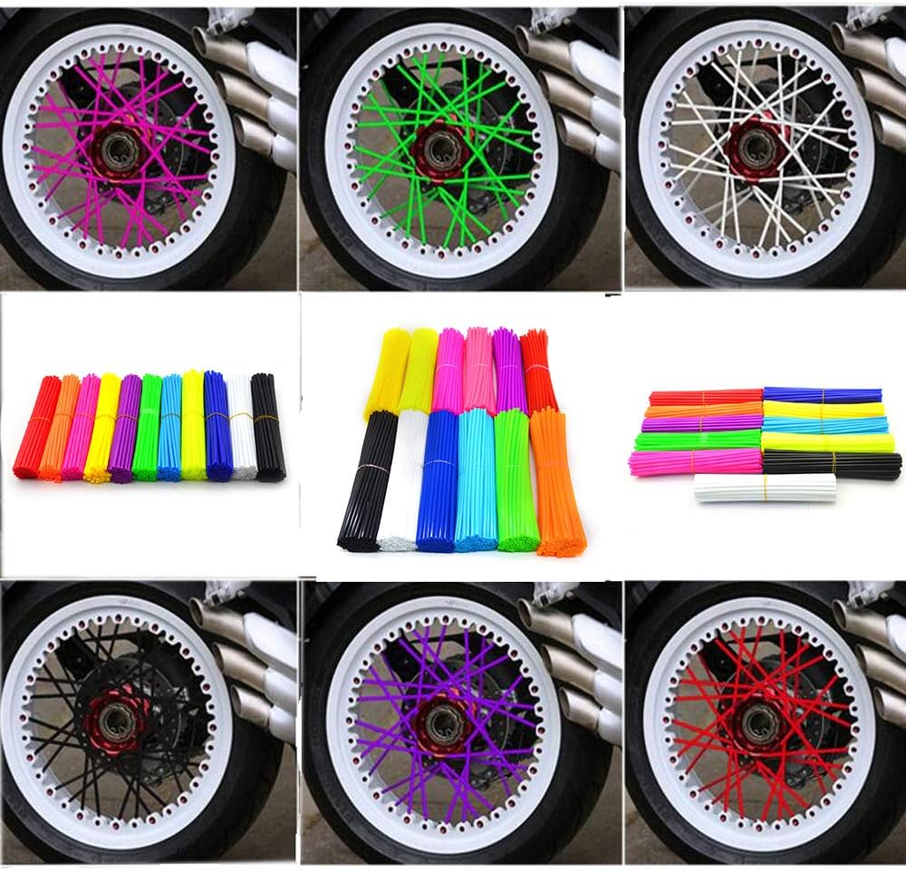 Super Pop Bicycle Spoke Skins Wraps Compatible with Schoolmate Bike Fans- Colorful Bike Wheel Decoration-72 Pcs(White)
