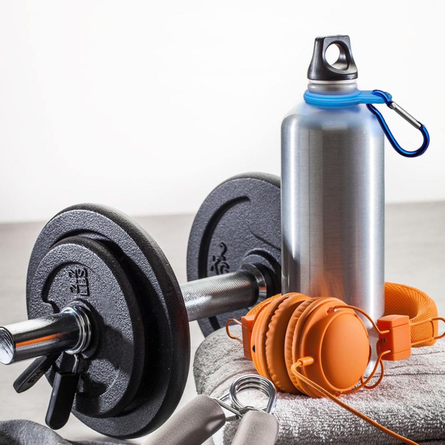 6PCS Silicone Water Bottle Buckle Holders with Carabiner Belt Clip and D-Ring Hook, Suitable for Hiking, Camping, Traveling, and Mountain Climbing