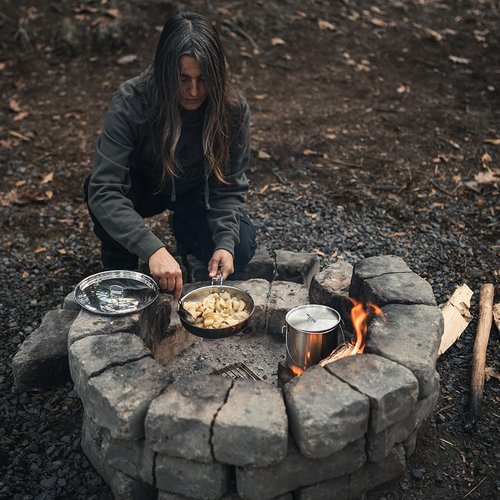 The Pathfinder School Stainless Steel Folding Skillet and Lid (10-Inch)