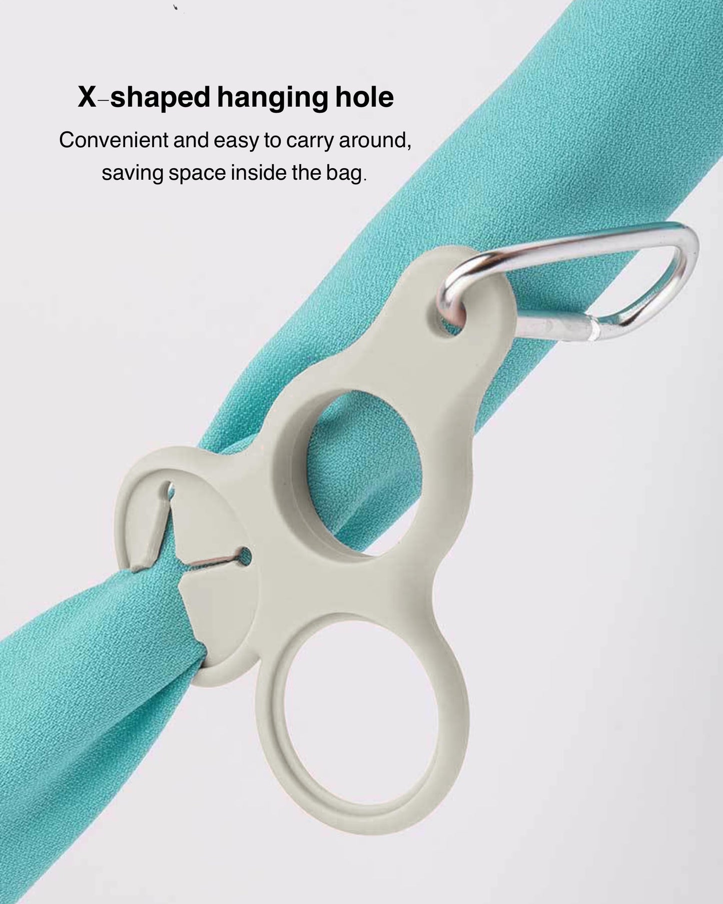 GCFTIFF 2 Pcs 3 in 1 Water Bottle Clip with Hanging Towels, Silicone Water Bottle Buckle，2 Water Bottle Holder & 1 Hanging Towels, with D-Ring Hook for Backpack Belt Hiking Camping Traveling (Grey)