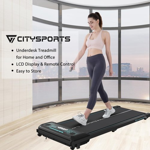 CITYSPORTS Treadmill Under Desk, Walking Pad Treadmill, Treadmill Ultra Slim & Portable for Home (Green&Black)