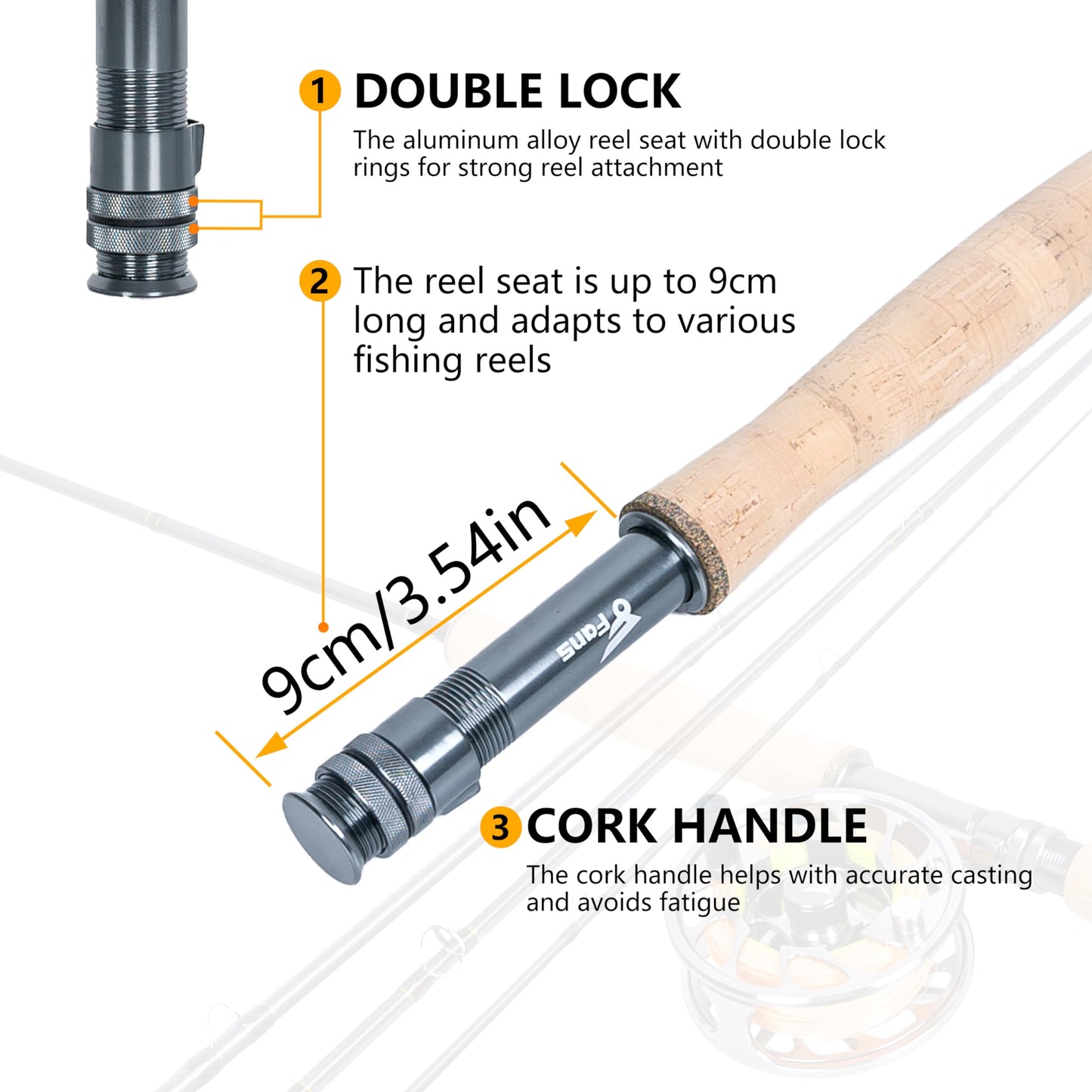 8Fans Fly Fishing Rod and Reel Combos with 4-Sections Portable Fishing Rod and CNC-machined Aluminum Alloy Fly Reel,Fishing Complete Starter Package (9ft 3/4wt)